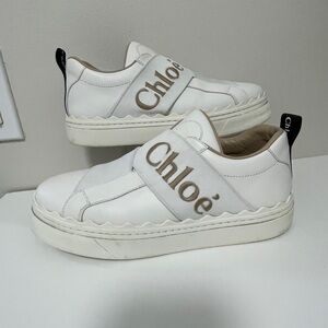 Chloé White Sneakers with Logo Strap